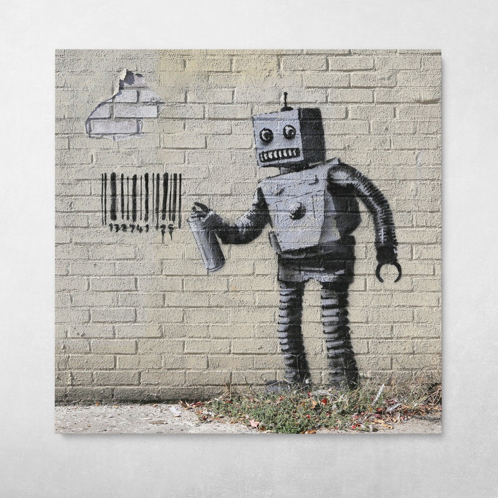 Banksy Robot Graffiti Pop Culture Street Art Urban Wall Art